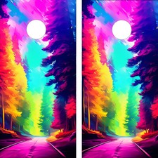 FADEPROOF Cornhole Board Wraps Laminated  / Road Trip