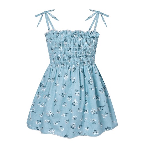 Toddler Kids Baby Girl Floral Animal Pleated Dress Casual Summer Sundress Travel - Picture 39 of 42