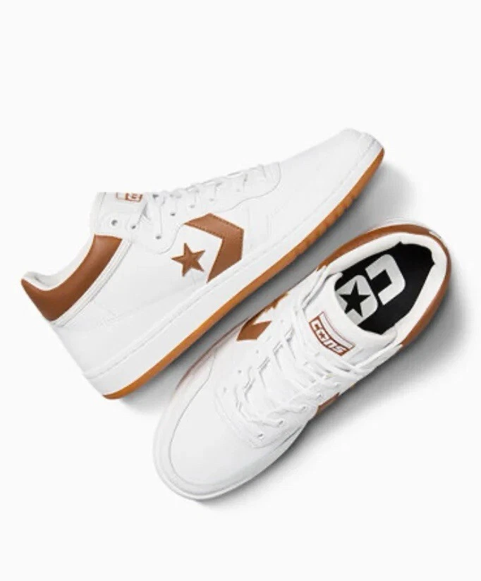 CONVERSE Men's CONS Fastbreak Pro Leather Sport Sneakers Shoes Sz 9 WHITE/TAN