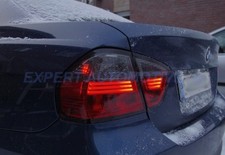 FANALI POSTERIORI LED ROSSI FUME' FRECCE LED E POSIZIONI  FIBRA BMW E90 04-09/08