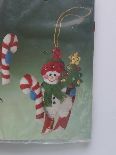 Bucilla Felt Stitchery Ski Patrol Christmas Ornaments Set of Two Factory Sealed - Picture 4 of 8