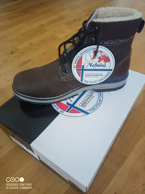 Nebulus Leder-Winterstiefel / Merinowolle Gr. 43