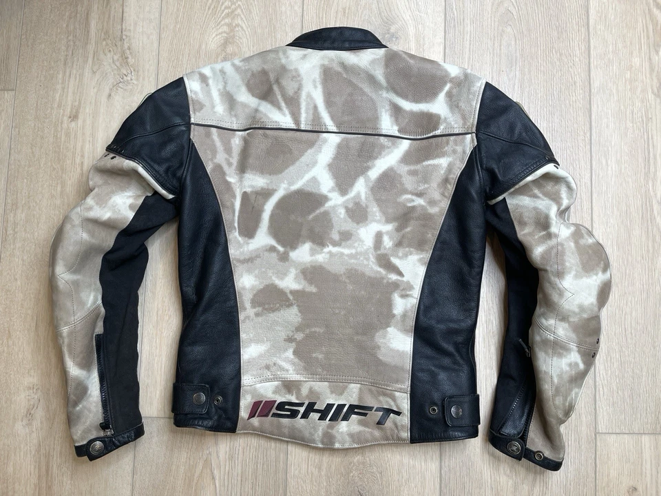 Chaqueta acolchada de cuero genuina SHIFT para motocicleta carreras callejeras desierto camuflaje tostado Foto 3 de 4