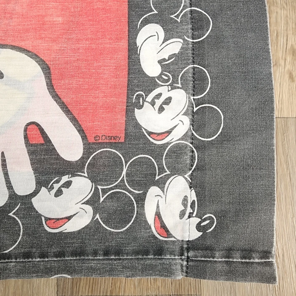 Vintage Disney Mickey Mouse Twin Size Zip Duvet Cover & Pillow Case Red & Black - Image 4 of 4
