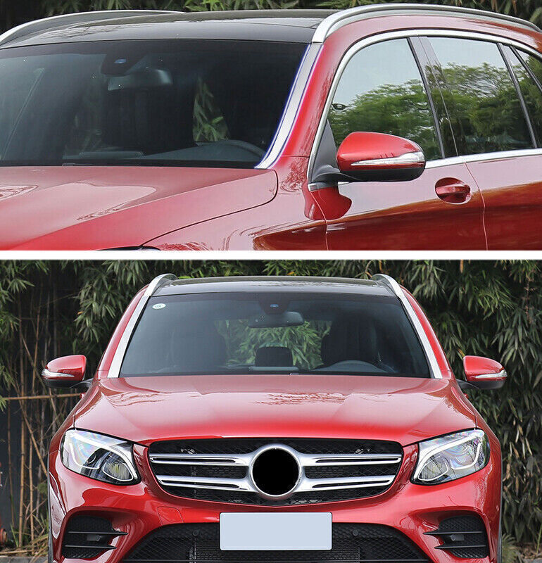 For Benz GLC X253 2016-2021 Silver Steel Front Windshield Decor