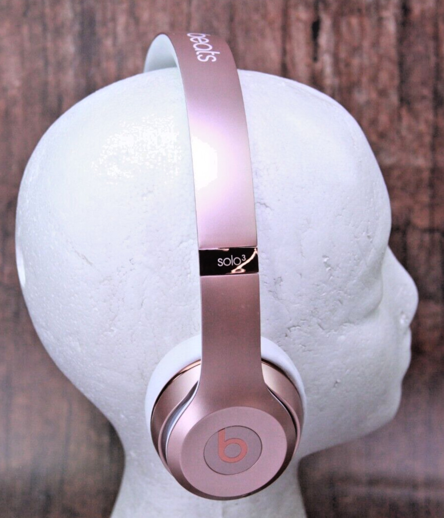 Beats by Dr. Dre Beats Solo3 A1796 Wireless Headphones Rose Gold - USED