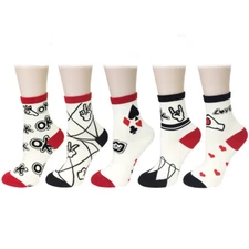 Wrapables Fun Designs Crew Socks for Women (Set of 5), Cool Slang