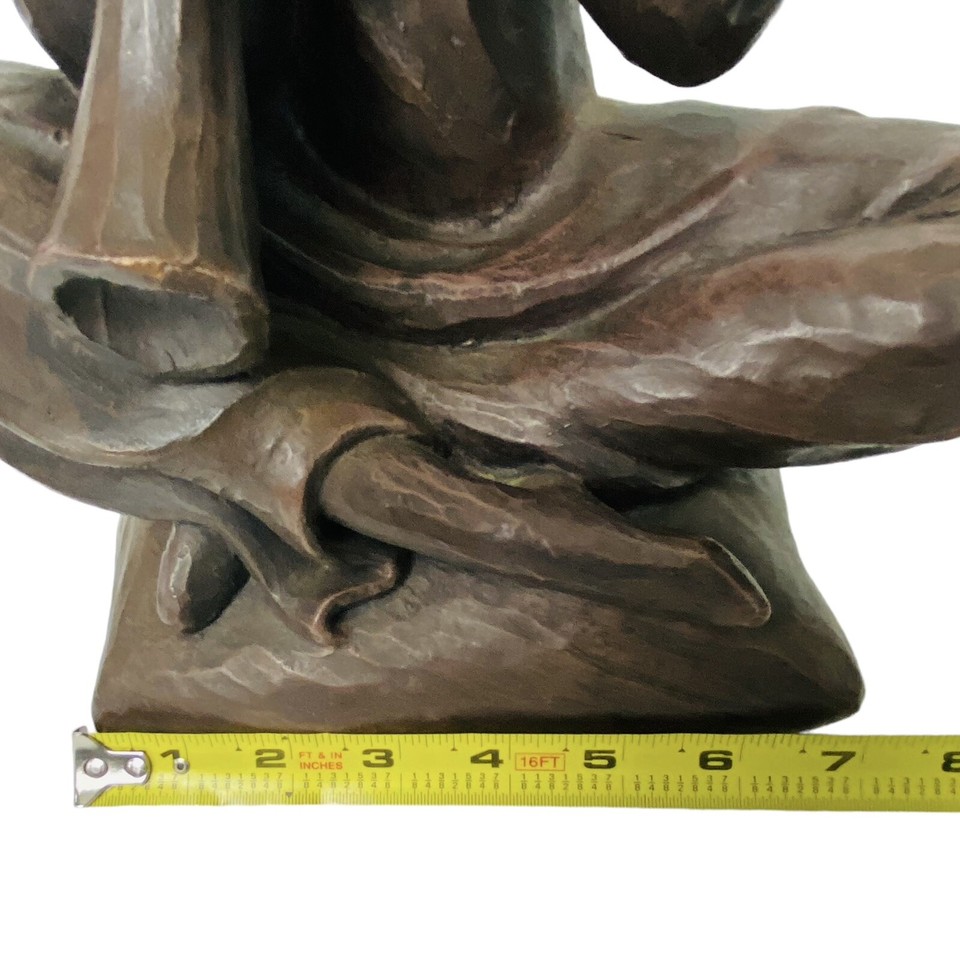 Leonardo Art Works Inc. 1961 Sculpture Seated Woman Playing Horn/Flute