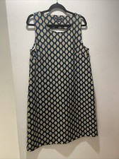 Banana Republic Size L Navy Blue Printed Back Cutout Sleeveless Shift Dress