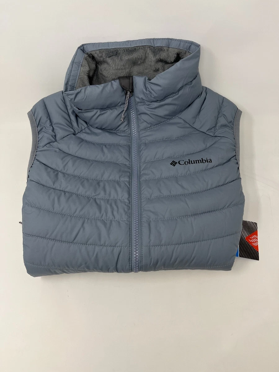 Columbia women's white out puffer online omni heat full zip insulated vest
