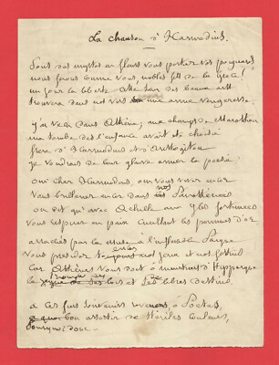 BG43-GEDICHT AUTOGRAMM UNSIGNIERT-VICTOR DE LAPRADE-[DAS LIED IN HARMODINS]