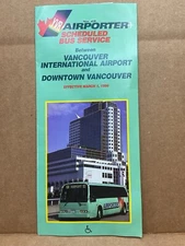 17 Jan 1997 AIRPORTER BUS SERVICE Canada Map Brochure Foldout & Receipt M73