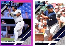 JESUS AGUILAR 2019 DONRUSS HOLO PINK & BASE VARIATION 166 