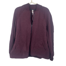 Lululemon Cranberry Bomber Fleece Sweatshirt Jacket Size 10