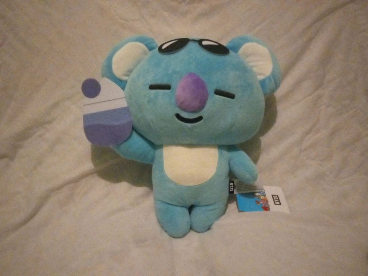 New BT21 Koala Blue Koya With drink Plush Round 1 BTS RM NAM JOON CUTE 13 in