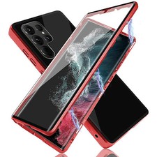 Full Protect Metal Magnetic Double Sided Glass Case Fr Samsung S23 Ultra S22 A53