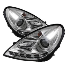 Mercedes Benz 05-11 SLK Chrome DRL LED Projector Headlights Set 280 300 350 55