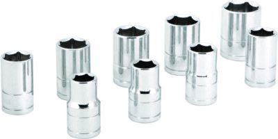 Performance Tool 9 Pc 1/2'' Met Socket Set Shallow | W32202