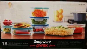 New Snapware Pyrex 18 Piece Glass Food Storage Set Airtight Leak Proof 884408031268 Ebay
