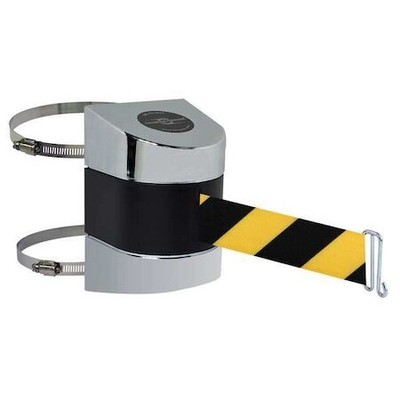 Tensabarrier 897-24-C-1P-No-D4x-A Belt Barrier, Chrome,Belt Yellow/Black