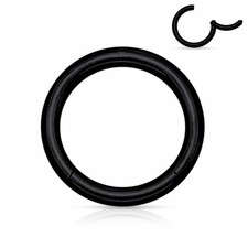 20G 18G 16G 14G Steel HINGED Segment Nose Ring Septum Clicker Daith Hoop