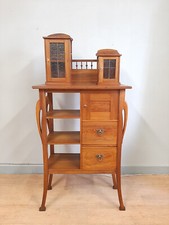 MOBILETO ETAGERE LIBERTY ART NOUVEAU IN CILIEGIO ORIGINALE PRIMI '900 FIRMATO