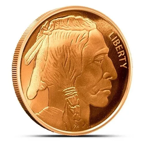 (100) BÚFALO - 1 OZ COBRE REDONDO - LINGOTES - LOTE Foto 2 de 3