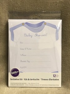 Amazon Com Simplicity Wilton Blue Boy Onesie Fill In Baby Shower Invitations 12pc Home Kitchen