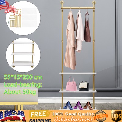 Retro Style Garment Rack Industrial Wall Mounted Clothes Hanger Storage Display