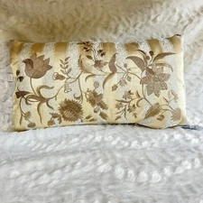 Croscill White Label 19"x10" Boudoir Decorative Feather Throw Pillow Embroidered