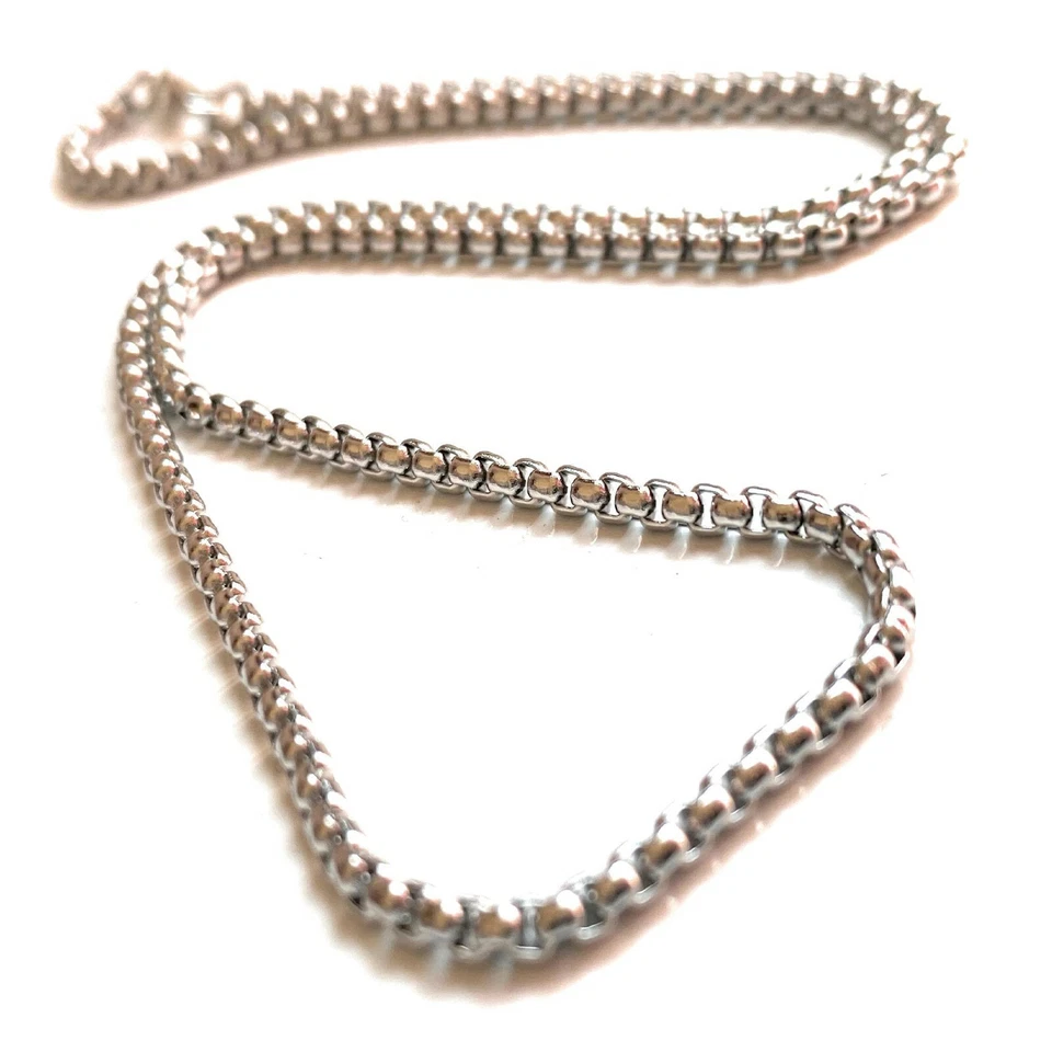 Collana catenina in acciaio inox da uomo donna girocollo catena lunga 40 45 cm - Immagine 2 di 4