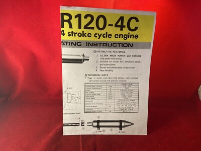 ENYA .R120 INTRUCTION AND PARTS SHEET | eBay