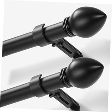 Curtain Rods for Windows 16 to 150 inches, Curtain 16" to 150" - Set of 2 Black
