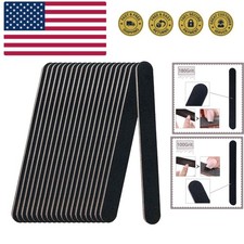 20 Pack 100/180 Grit Nail Files, Black Professional Reusable Emery Boards Nai...