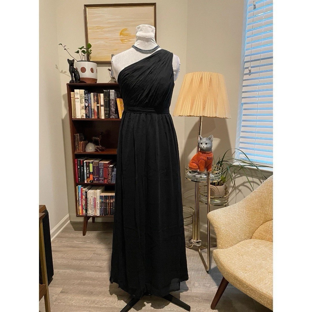 black lace overlay dress Split Maxi Black / 6 Size:UK 11 length_short 2026 Wedding Dress A-Line length skirt adds a