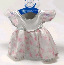 Build A Bear Workshop Fairy Princess Dress Pink Stars Sparkle Silver Tie Lined