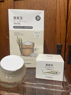 SKINFOOD Rice Brightening Mask & Cream Set, 60ml + 25ml