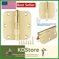 3.5-Inch Polished Brass Door Hinges – Heavy Duty, Reversible, 18-Pack