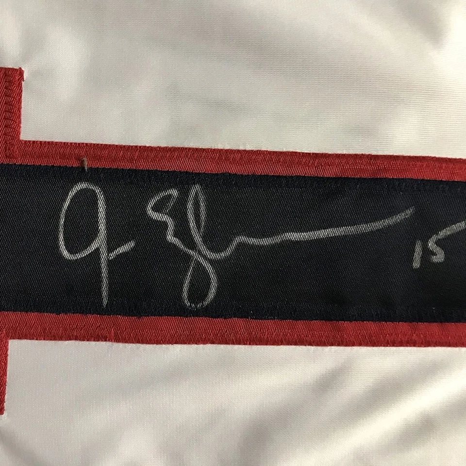 Camiseta deportiva de hockey autografiada/firmada del equipo JAMIE LONGBRUNNER de los Juegos Olímpicos de Estados Unidos certificado de autenticidad JSA Foto 3 de 4