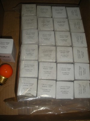 orange outdoor sign scoreboard lamb bulb 7.5W 130V lot of 25 Halco 7026 S11 E26