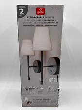 Globe Electric Rechargeable Wall Sconces Matte Black LED USB-C 2 Pack Dimmable