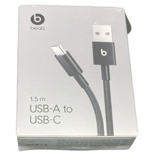 Beats USB-C Cable 1.5m Black Woven Durable Fast Charging NEW Packaging Worn