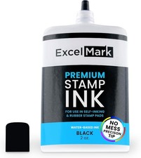 ExcelMark Self Inking Stamp Refill Ink - 2 oz. - Black Ink