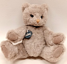RARE 8" Gund Gray Teddy Bear Plush 1985 Collectors Classics Jointed LEATHER PADS