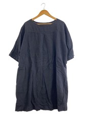 nest Robe Short Sleeve Dress - Linen BLK 01153-1186-1
