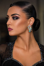 Ballroom Wedding Dance Handmade Jewelry Earrings. Crystals AB.