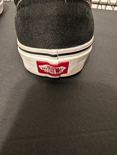 VANS Slip-On Canvas Sneakers Black Flame Print Rubber Sole Men  s US 11