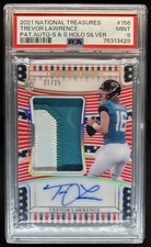 2021 National Treasures Trevor Lawrence Rookie Patch Auto Stars Stripe /25 PSA 9