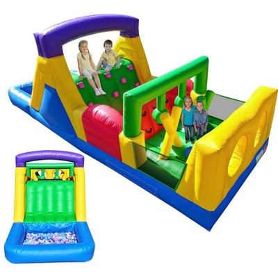 22FT Commercial Inflatable Obstacle Course PVC Bouncer Castle Combo with Tunnel