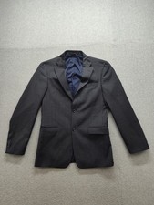 Tommy Hilfiger Men Blazer Jacket 36R Charcoal Gray Wool Blend Two Button Office